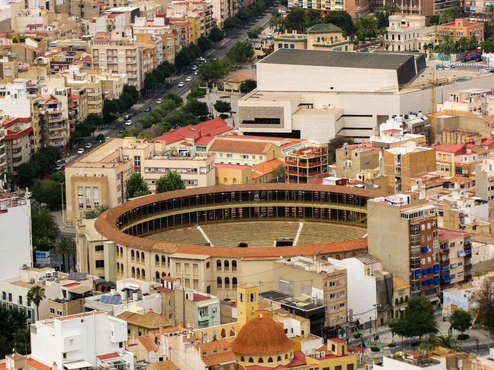 Vista aérea de la plaza de toros de Alicante