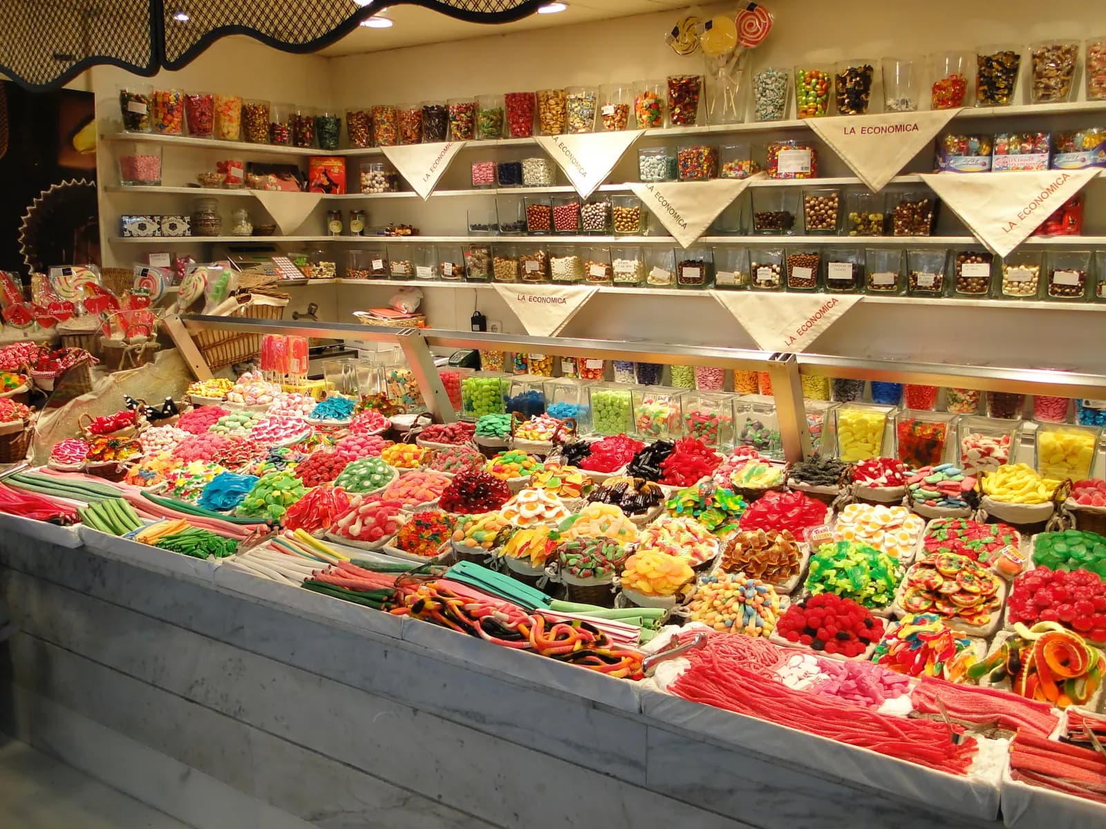 Barcelona's Boquería Market full of fresh produce stalls
