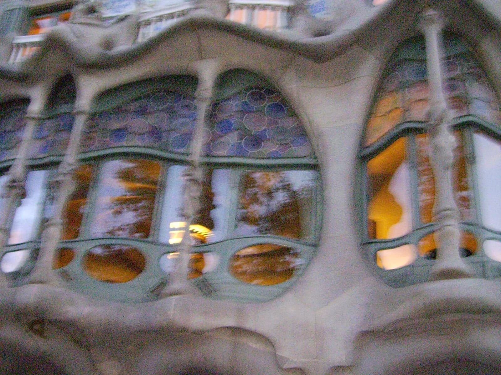 Casa Batlló modernist facade with colorful mosaic tiles and undulating walls in Barcelona