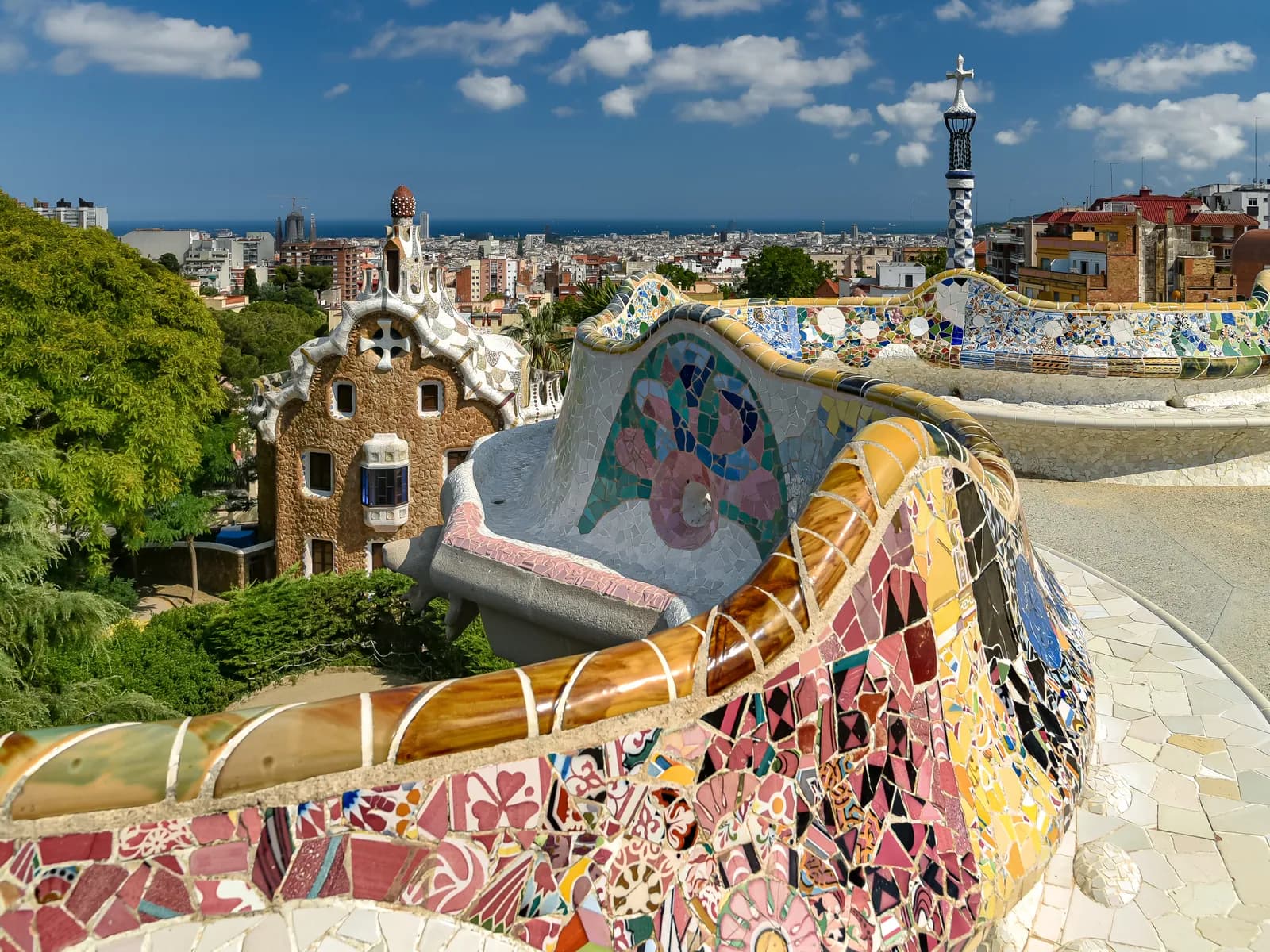 Park Güell with the Gaudí House Museum in the background