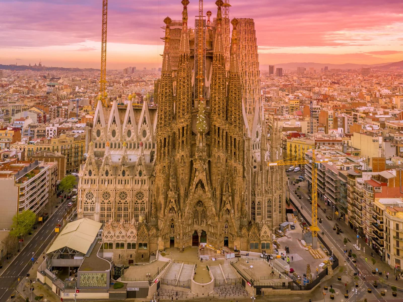 Barcelona cityscape with historic architecture and urban landmarks