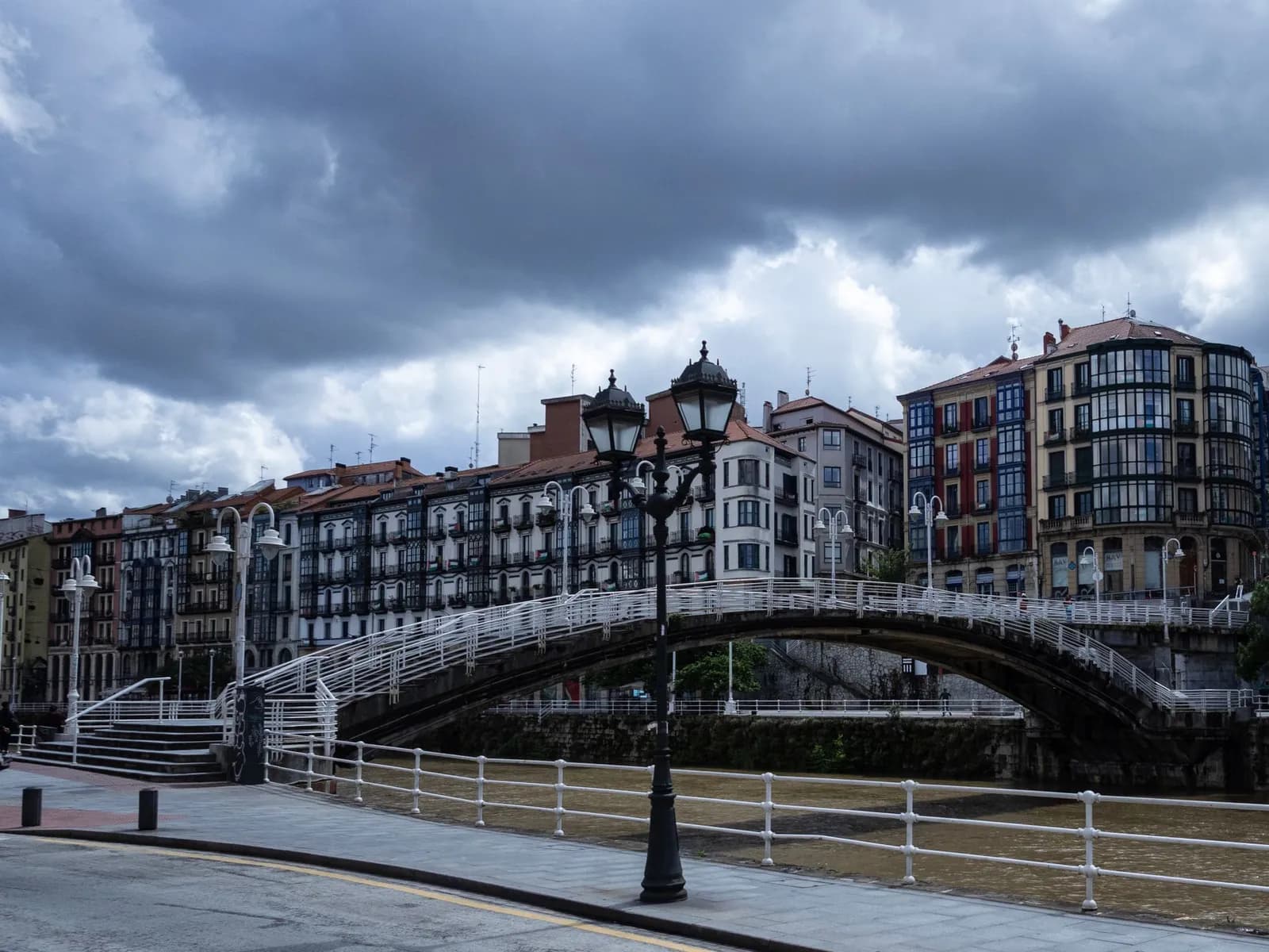 Bridge over the estuary by La Ribera and Bilbao Old Town