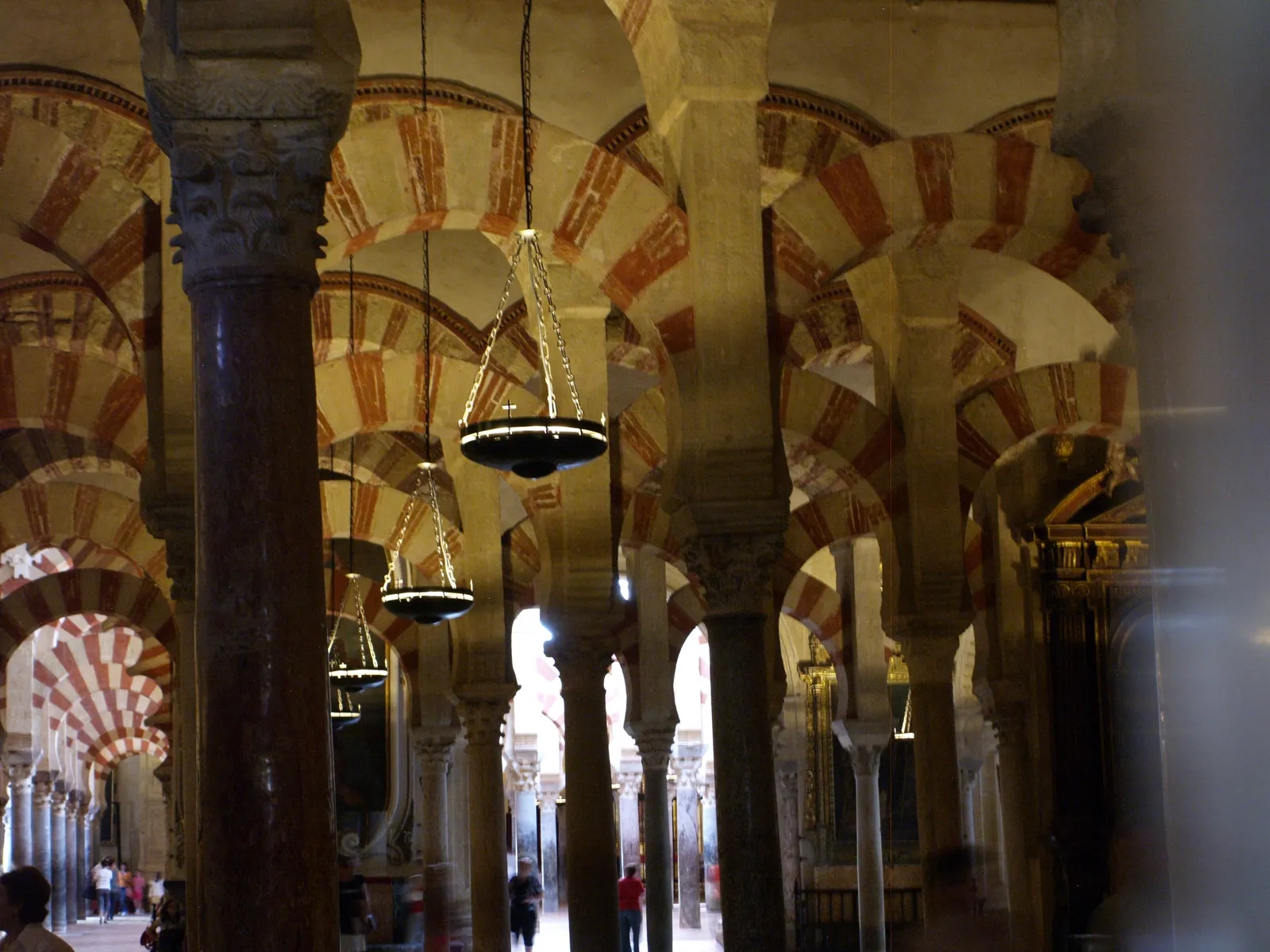 Forest of columns and two-tone arches in the Mosque of Córdoba