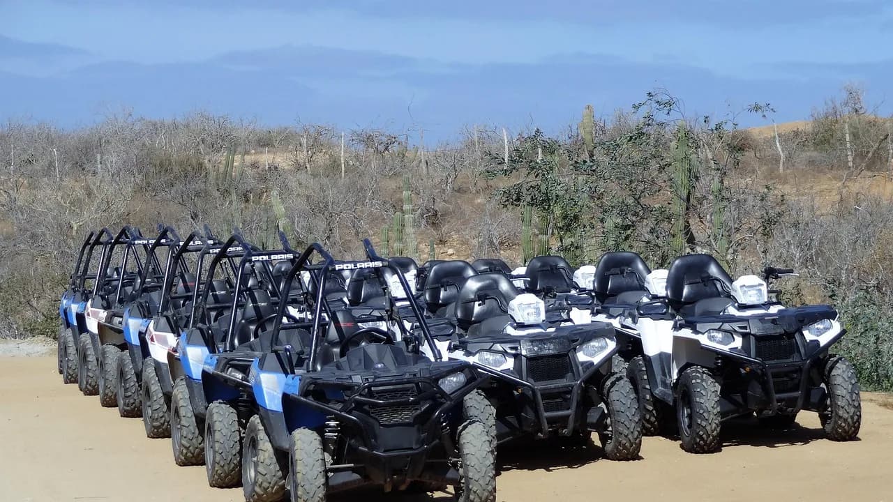 Buggy on a dirt track in northern Fuerteventura