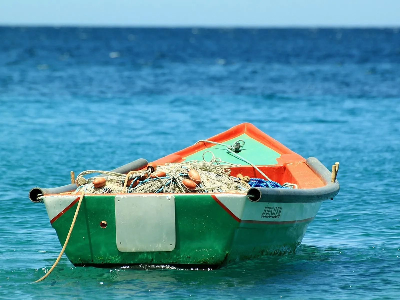 Traditional wooden boat on the Mediterranean