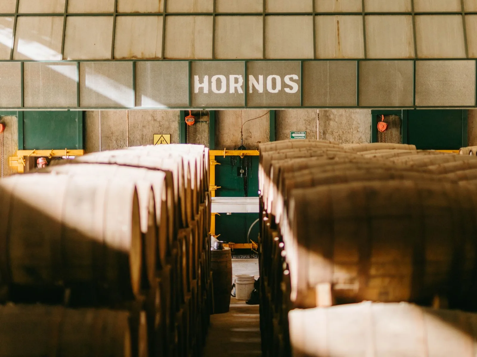 Wine barrels in a Jerez sherry bodega