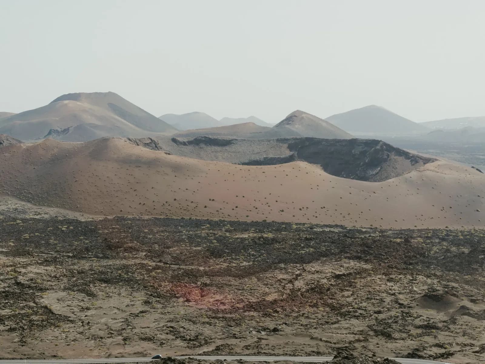 Volcanic cones and lava badlands in Timanfaya