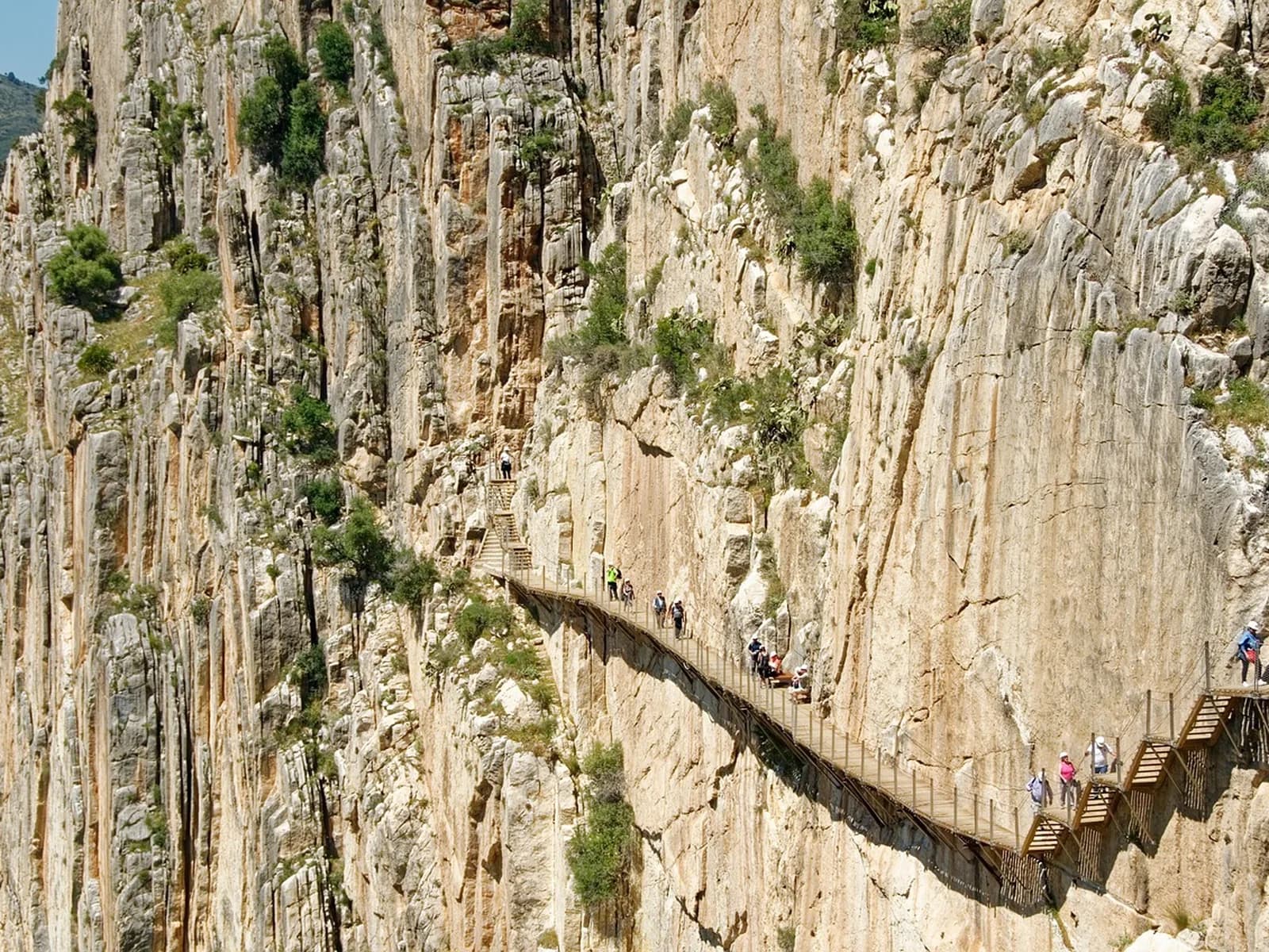 Visitors walking along the Caminito's walkways