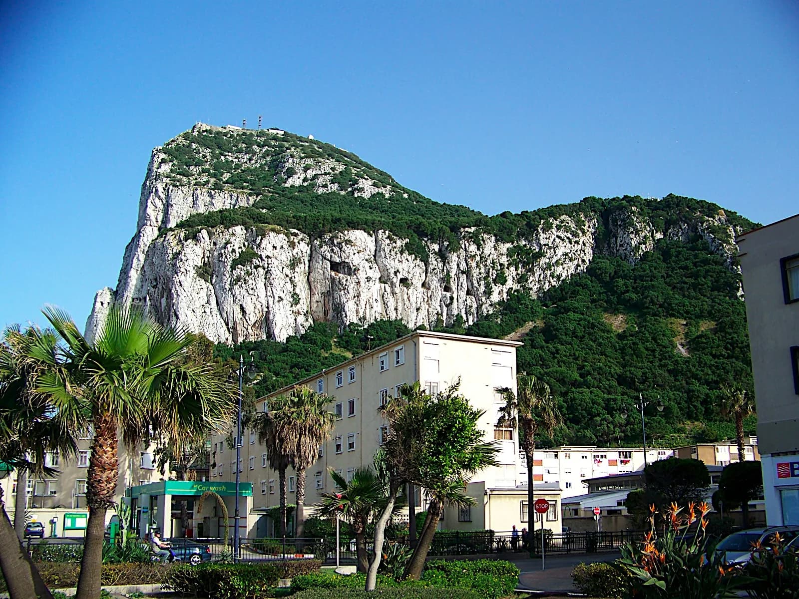 The Rock of Gibraltar seen from the town