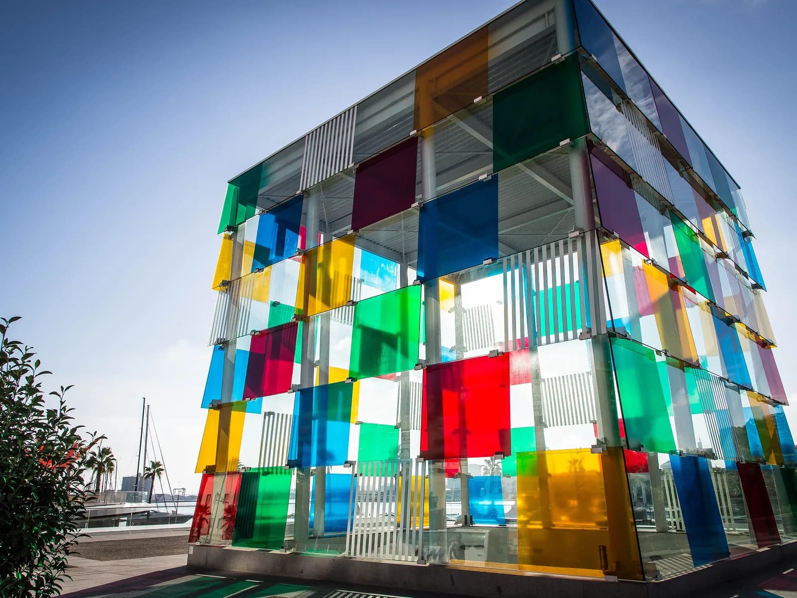 The colourful Cube of the Centre Pompidou Málaga