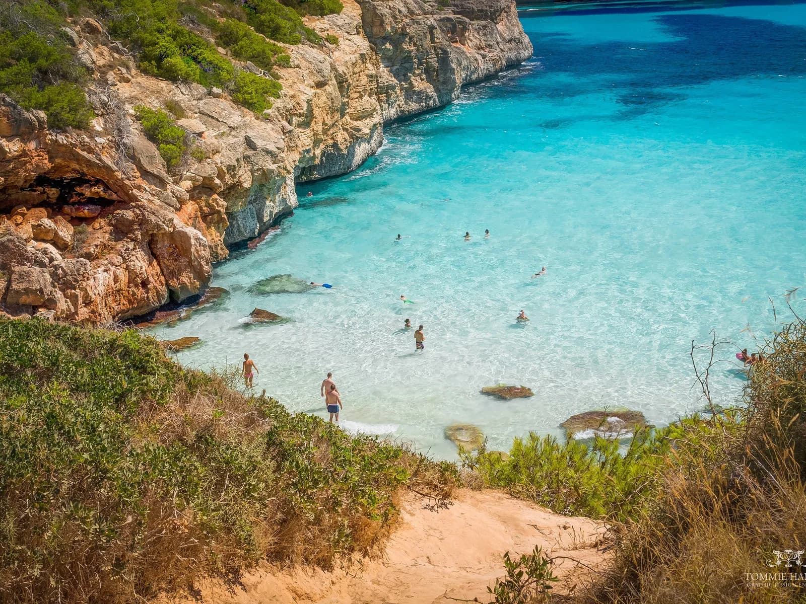 Turquoise water at Caló des Moro