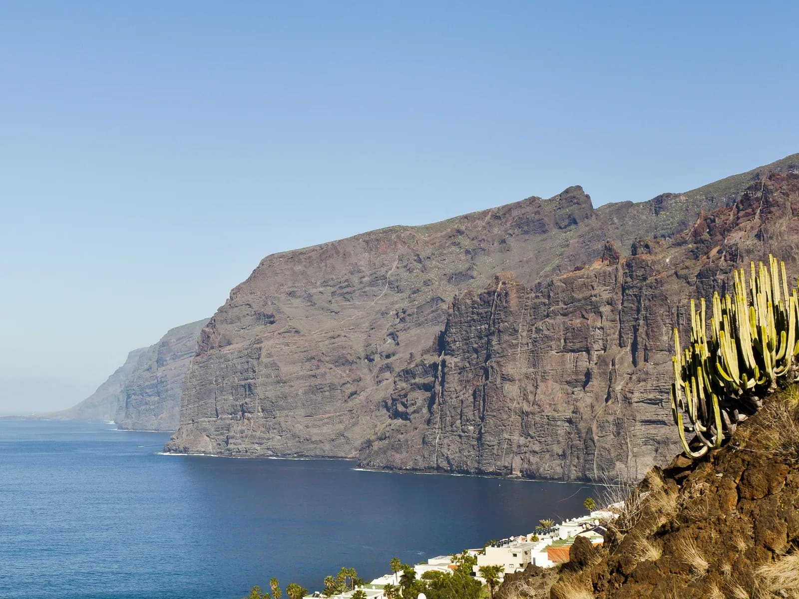 Los Gigantes cliffs rising from the sea, Tenerife